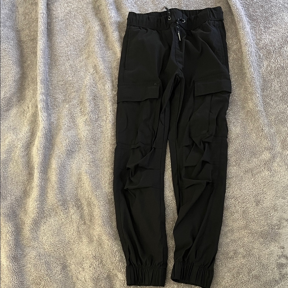 Kid’s Black Cargo Jogger Pants - Casual Utility Style